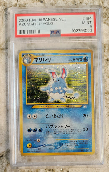 Azumarill Holo #184 - NEO (JPN) - PSA 9