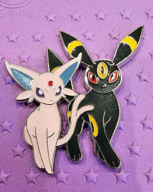 Umbreon & Espeon Pin - Official Metal Pin - Prismatic Evolutions Premium Figure Collection