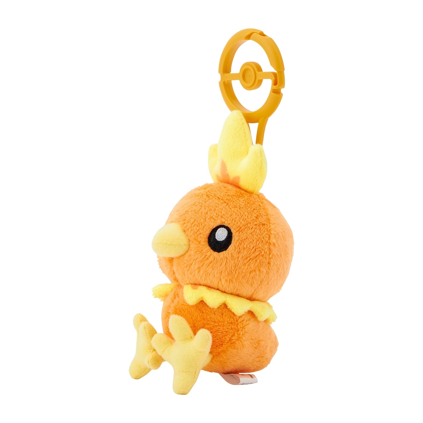 Torchic mascot with a carabiner