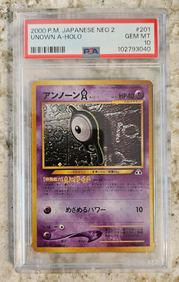 Unown A Holo #201 - NEO 2 (JPN) - PSA 10